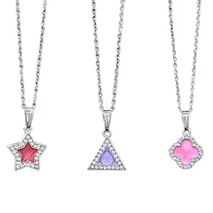 Stylish Pendant Combo Pack of 3 | Fancy Jewellery for Girls