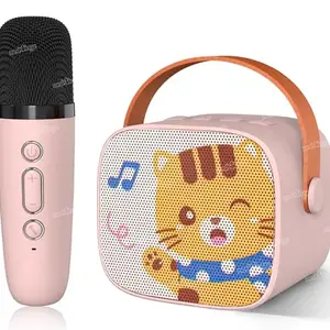 Zest 4 Toyz Kids Speaker Karaoke Machine with Handheld Mics,Learning Toy with Voice Recording, Bluetooth and USB, Birthday Gift (Pack of 1) Pink