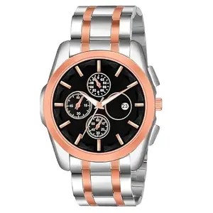 Fancy Pro Causal Classic Staylish Analog Formal Watch and Dail Colour Black Strap Colour Silwer Acttractive Watch for Men,Boys