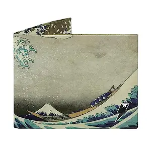 Supervek The Great Wave Off Kanagawa Paper Slim Wallet for Men - Vegan Minimalist Bifold Mens Wallet - Men's Credit Card Holder Purse Wallets for Boys Gents - RFID Blocking