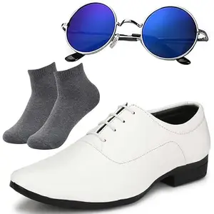 Vitoria Preferred l Men Black Lace Formal Shoes with Dark Gray Socks & Round Blue/10