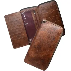 GREEN DRAGONFLY Tan PU Leather Passport Holder ||Wallet for Men
