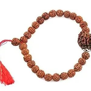 RudraGallery Rudraksha Bracelet For Men Women With 7 Mukhi Rudraksha Nepali Bead Stretchable Elastic Bracelet Goddess Lakshmi 5 Mukhi Rudraksha Indonesia Bracelet Original Certified IGL Lab