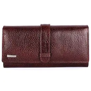 Truro England Genuine Leather Women High Design Multipurpose Purse Travel Wallet - Chocolate Brown 19 cm X 10 cm