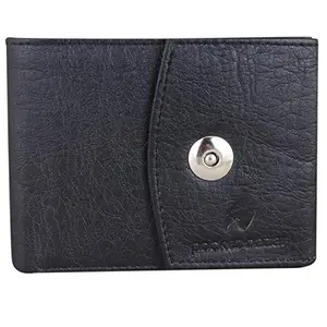 pocket bazar Men's Wallet Black Artificial Leather Wallet Magnetic (6 Card Slots)