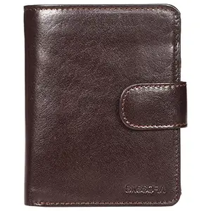 Sassora Genuine Leather Dark Brown RFID Large Notecase Wallet with 11 Card Slots