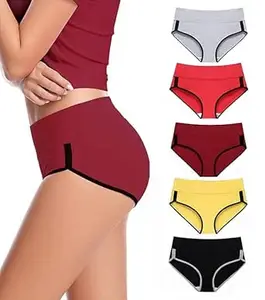 DIVING DEEP Panties For Women | High Waist Panty For Girl |Lightweight & Cotton High Waist Full Coverage Panty | Soft, Breathable & Comfortable Daily Underwear | Stretchable Hipster Briefs | Pack of 5