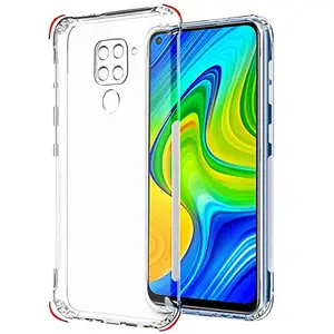Trishla Traders Mobile Cover of Redmi Note 9 Soft Scratch Resistense / Protective Cover Fully Transparent Bumper Corner / Anti Slip with Mobile