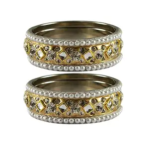 MAYA FASHION Golden stone Brass Bangle Elegant Extra Large Size Bangle | Perfect Fit for Plus Size banglesTrendy and Comfortable Fit for woman and girls | (Sku-ban3537)