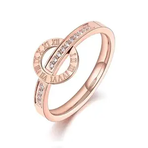 MYKI Light-kissed shimmer Roman Number Rosegold Ring For Women & Girls