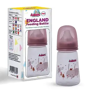 Adore England Narrow Neck Feeding Bottle with Anti-Colic Teat (120 ml Pink)