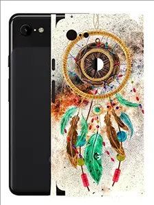AtOdds - Google Pixel 3XL Mobile Back Skin Rear Screen Guard Protector Film Wrap with Camera Protector (Coverage - Back+Camera+Sides) (Dream Catcher)