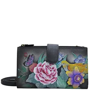 Anuschka Women's Hand-Painted Genuine Leather Mobile Phone Case & Wallet - Vintage Bouquet