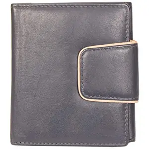 Leatherman Fashion LMN Genuine Leather Women's Dark Blue Wallet 4 Card Slots