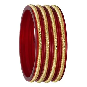 Barrfy Collection's Gold Plated Micro Plating Bangles Set (Pack of 4 Bangles)-2.4