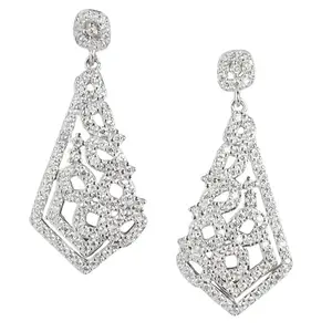 ZAVYA 925 Sterling Silver Cubic Zircon Rhodium Plated Dangler Earrings|Gift for Women &Girls|With Authenticity Certificate & 925 Stamp|Mother's Day special