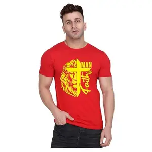 ALLEN BLACK Men's Round Neck T-Shirt, (GU_ XL_7940_BZR) Black