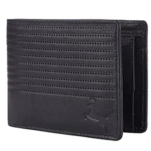 iMex Men's Casual RFID Protected Genuine Leather Wallet (Black)