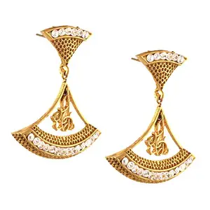 Zephyrr Jewellery Traditional Pierced Dangle Earrings With Zircons