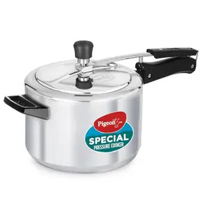 Pigeon by Stovekraft 12734 Induction Base Inner Lid Aluminium Pressure Cooker, 5L