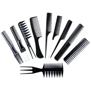 erthenterprise Professional Variety Pack Styling Comb Set Great for All Hair Types and Styles (Black) -10 Pieces