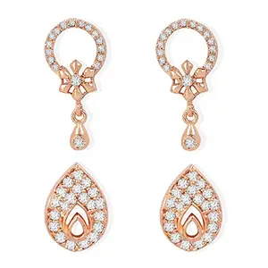 Zinu Combo Pack of Stylish Earrings for Women & Girls | Beautiful Fancy Square Shaped with zirconia studded Earring | Ethnic Studs With diamond stone | Best Gift for Women (Code-0366JECK)