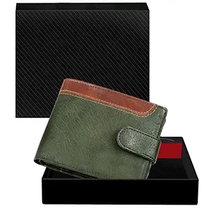 DUQUE Men's EleganceGent Made from Genuine Leather Luxury, Style, and Functionality Combined Wallet (JAC-WL46-Green)