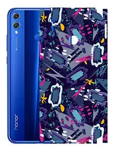 AtOdds AtOdds - Honor 8X Mobile Back Skin Rear Screen Guard Protector Film Wrap (Coverage - Back+Camera+Sides) (Abstract)