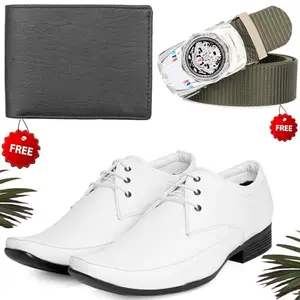 Aadab Formal Shoes/Party Shoes/Shoes Combo with Free Wallet & Belt for Men and Boys (BAZAAR5120_VTOR-BLK-1007) Multicolor