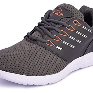 Lancer Mens INDUS-219 Grey Running Shoe - 9 UK (INDUS-219DGR-ORG-43)