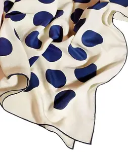 ULOS Women's Polka Dot Printed Style Satin Head Scarf - Neck Scarf (Square) (22"x22")