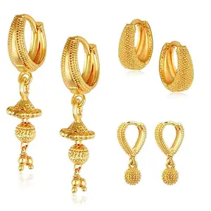 VFJ VIGHNAHARTA FASHION JEWELLERY Vighnaharta Alloy Gold Plated clip on bali Stud Earring Combo set For Women and Girls Pack of- 3 Pair Earrings[VFJ1481-1562-1179ERG]