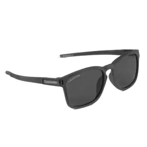 Visit the Eyewearlabs Store Eyewearlabs OKNO | Polarized Full Rim Square Branded Stylish Sunglasses For Men & Women | 100% UV Protection Shades | Cricket Sports Cycling Driving | Black Lens | Medium | Eclipse Black