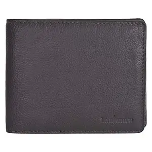 Leatherman Fashion LMN Genuine Leather Brown Men's Bi-fold Wallet 3 Card Slots