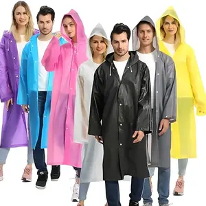 Amazon Brand - Symactive Transparent Long Raincoat Water Resistant Rain Jacket with Adjustable Hood Outdoor Portable Rainwear Poncho for Men Women Travel (Universal, Random)