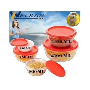 Kitchen Container |250+450+800+1400+2500 ml| Stackable Refrigerator Organizer for Fresh Food Storage | BPA-Free Kitchen Solution Transparent food storage Stackable frid|design - 662for home