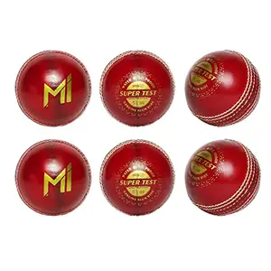 adidas playR x Mumbai Indians Super Test Leather Ball Pack of 6 - Red