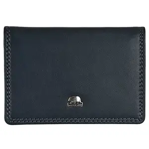 Brown Bear Premium RFID Card Holder Wallet for Man, Pure Nappa Wallet for Men Leather Original, Rakhi Gift for Brother, ID/Visiting/Debit/Credit Card Holder (Blue)