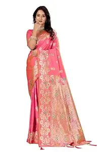 STITCHARC Jacquard Soft Silk Saree Pure Silk with Unstitched Blouse Piece