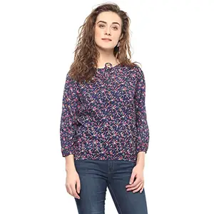 mayra Women's Rayon Multi-Coloured Color 3/4 Sleeve Floral Print Top (201801T09372_M Multi)