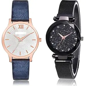 NEUTRON Wrist Analog Silver and Black Color Dial Women Watch - GM345-GC7 (Pack of 2)