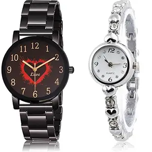 NIKOLA Fancy Analog Black and White Color Dial Women Watch - GCPL18-G453 (Pack of 2)