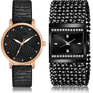 NEUTRON Collegian Analog Black Color Dial Women Watch - GM382-G587 (Pack of 2)