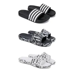 Lightweight,Classic SliderSandals with Clogs for Men-Combo(3)-3024-3103-3104-9 White-2196