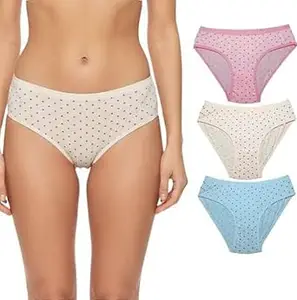 Fikten Women’s Cotton Printed Bikini Panties – Soft Breathable Mid-Rise Underwear