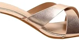Max Women Solid Slip-On Stiletto Heels,ROSE GOLD,36