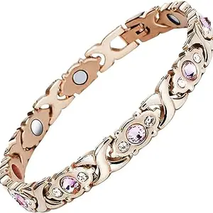 Charismatic Care Magnetic Bio Energy Titanium Bracelet for Women & Girls (Rose Gold)