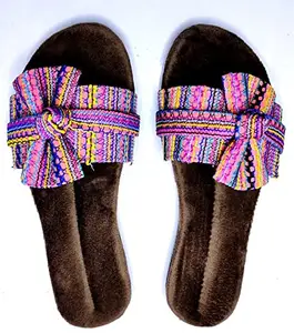 FASHION CARNIVAL Designer Handicraft Girls & Women Slip-On Flip-Flops Sandals Pink