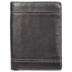 Leatherman Fashion LMN Genuine Leather Unisex Black Color Wallet 9 Card Slots