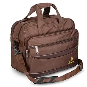 Husamsons Men's Polyester Laptop Messenger Bag for Office/College (Brown)